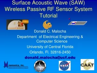 Surface Acoustic Wave (SAW)  Wireless Passive RF Sensor System Tutorial