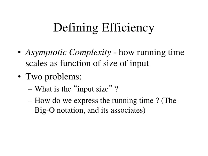 defining efficiency