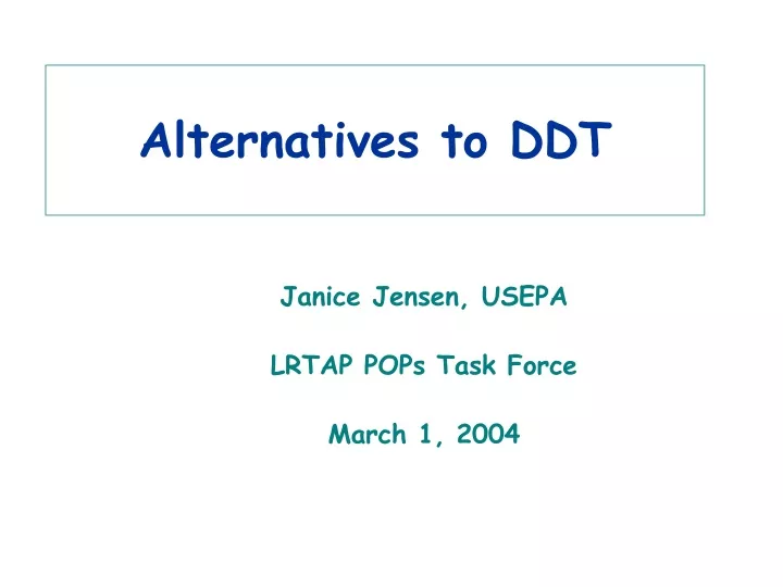 alternatives to ddt