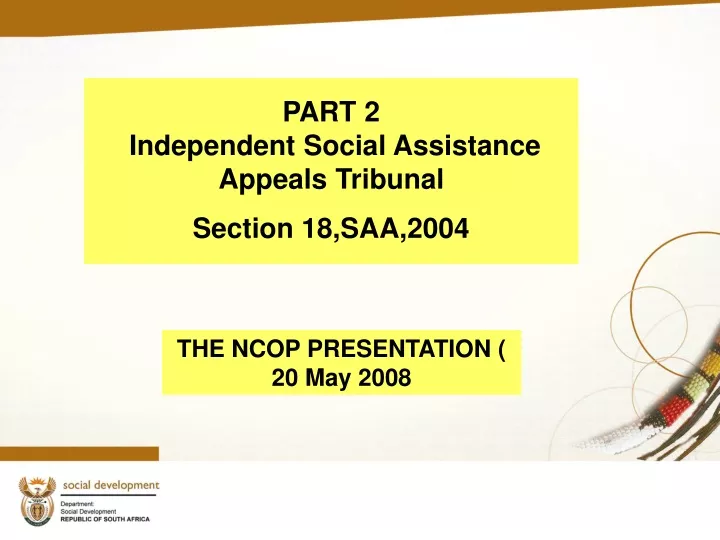 part 2 independent social assistance appeals