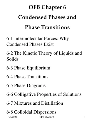 OFB Chapter 6 Condensed Phases and Phase Transitions