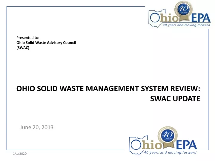 ohio solid waste management system review swac update