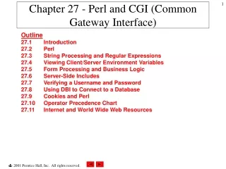 Chapter 27 - Perl and CGI (Common Gateway Interface)