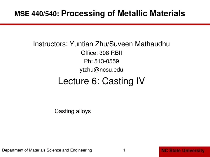 mse 440 540 processing of metallic materials