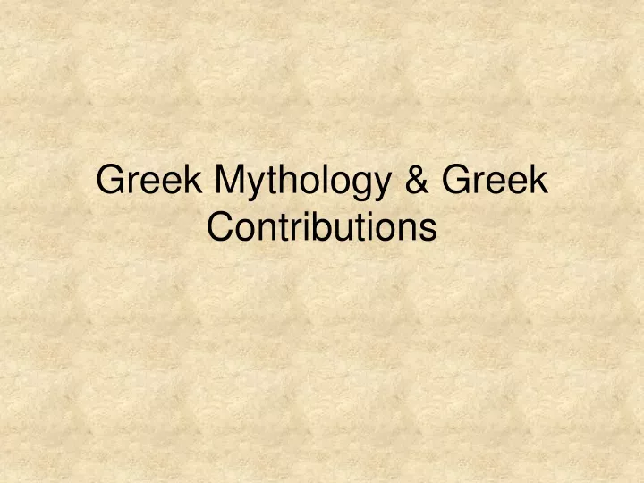 greek mythology greek contributions