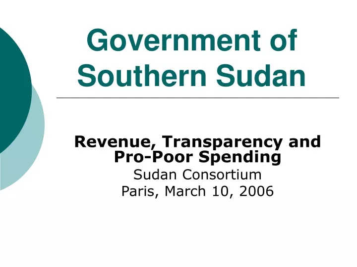 government of southern sudan