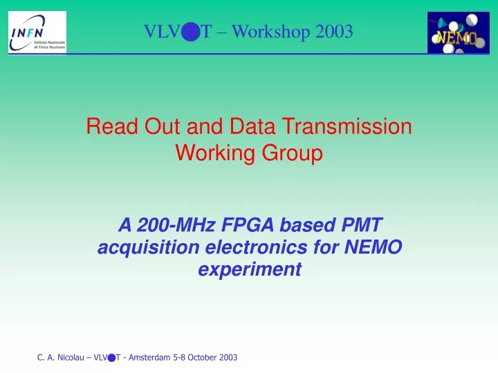 read out and data transmission working group