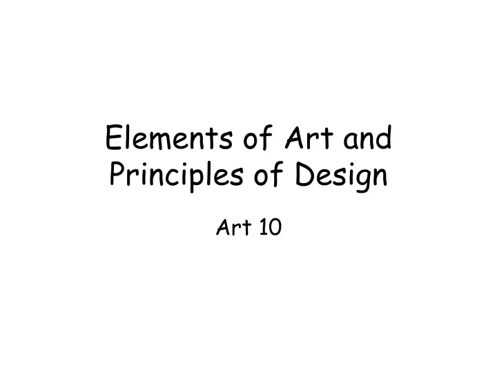 elements of art and principles of design
