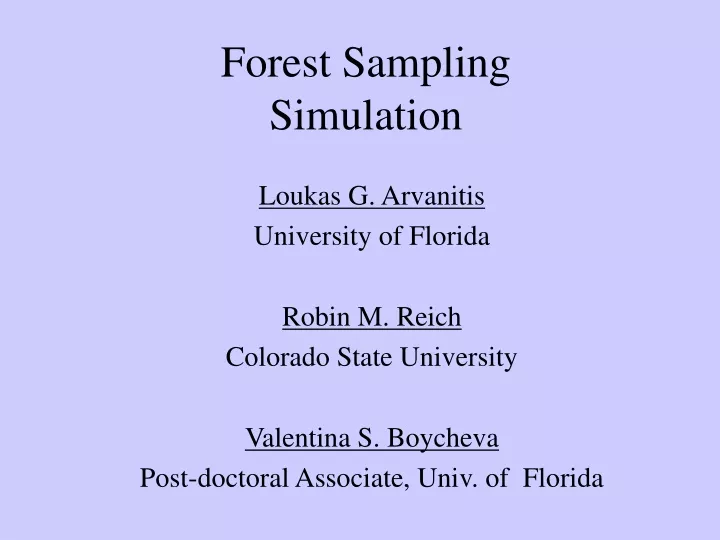 forest sampling simulation
