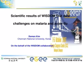 Scientific results of WISDOM first data challenges on malaria and avian flu