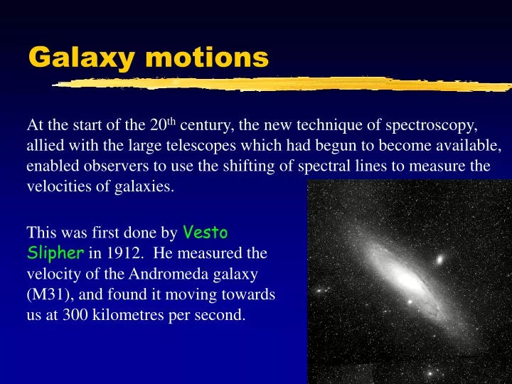 galaxy motions