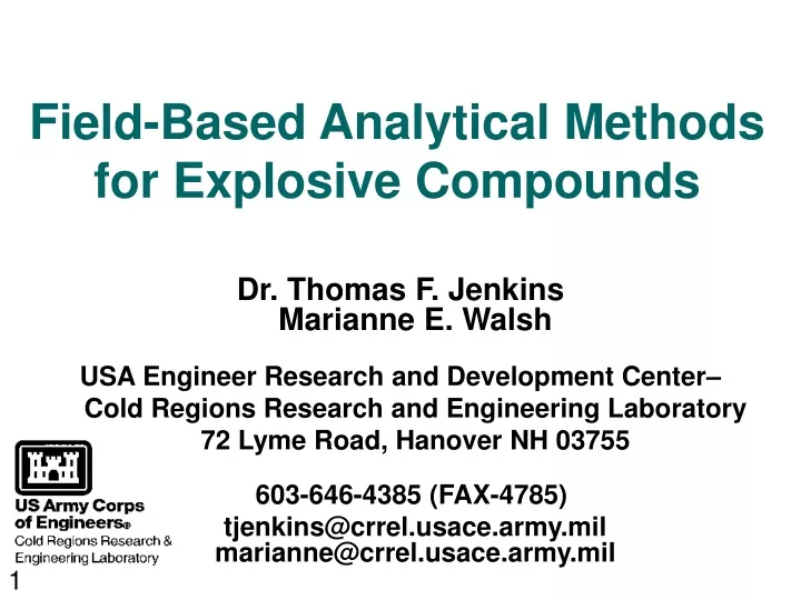 field based analytical methods for explosive compounds