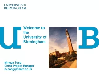 Welcome to the  University of Birmingham