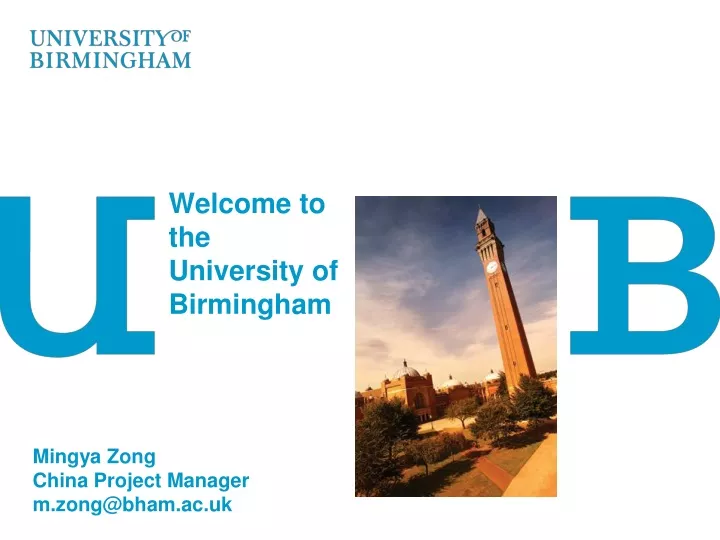 welcome to the university of birmingham