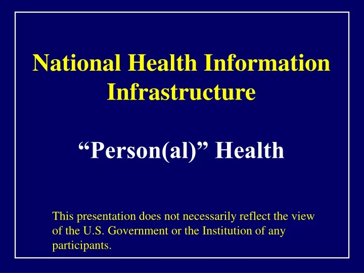national health information infrastructure person