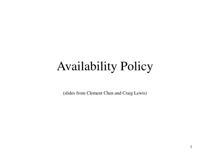 availability policy