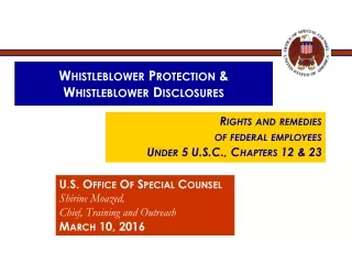 Whistleblower  Protection &amp; Whistleblower Disclosures