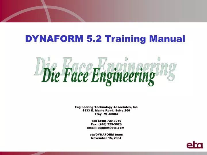 dynaform 5 2 training manual