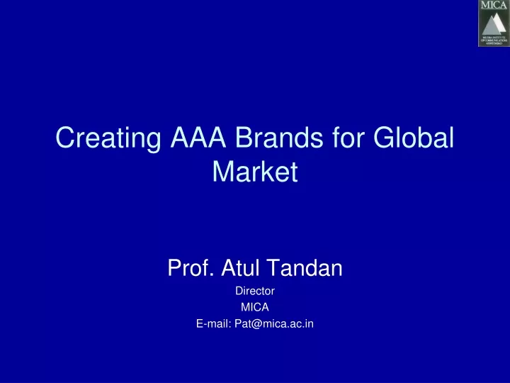 creating aaa brands for global market
