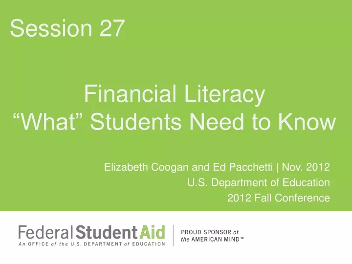financial literacy what students need to know