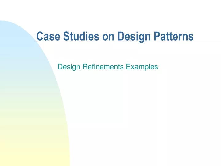 case studies on design patterns
