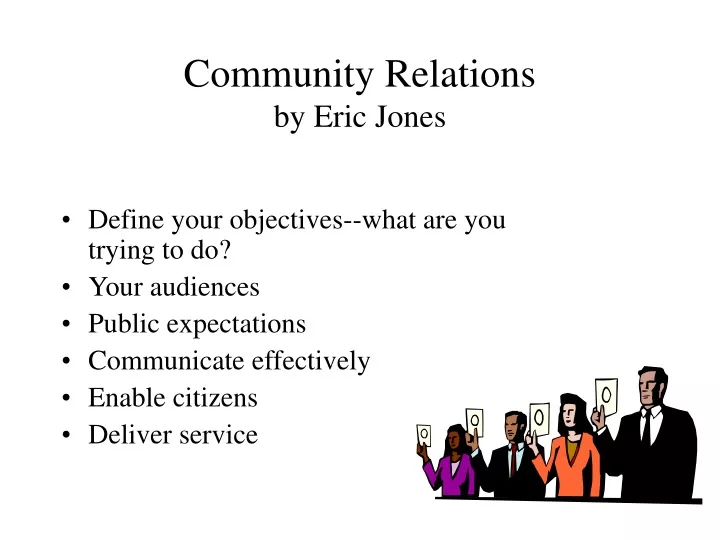 community relations by eric jones