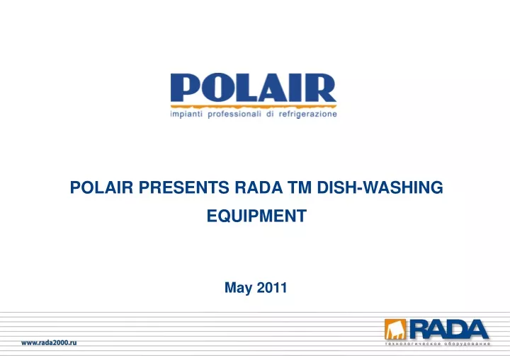 polair presents rada tm dish washing equipment