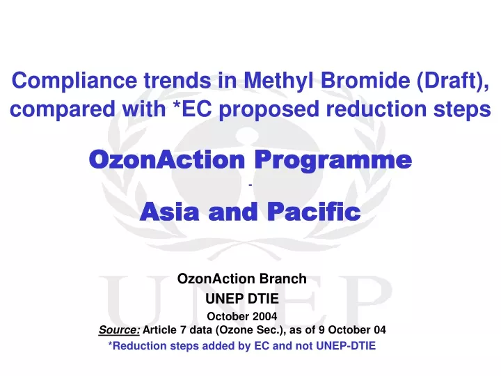compliance trends in methyl bromide draft