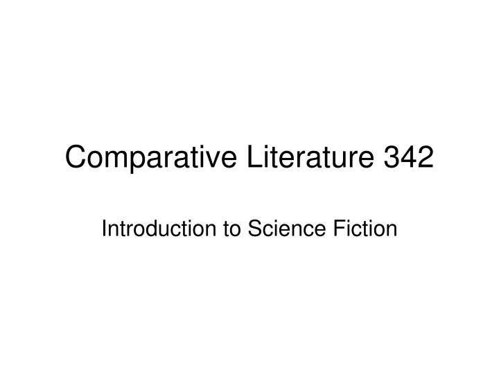 comparative literature 342