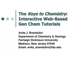 The  Keys to Chemistry : Interactive Web-Based Gen Chem Tutorials