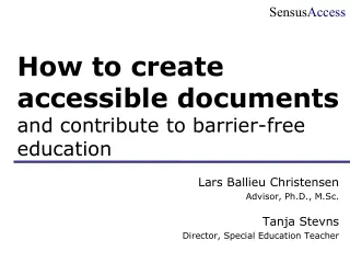 How to create accessible documents and contribute to barrier-free education