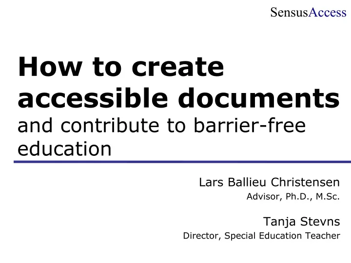 how to create accessible documents and contribute to barrier free education