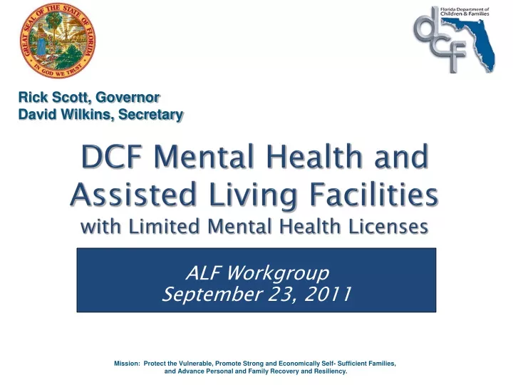 dcf mental health and assisted living facilities with limited mental health licenses