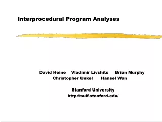 Interprocedural Program Analyses