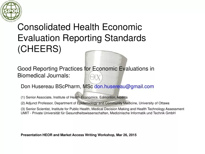 consolidated health economic evaluation reporting