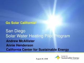 San Diego Solar Water Heating Pilot Program