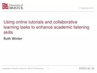 Using online tutorials and collaborative learning tasks to enhance academic listening skills