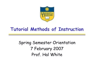 Tutorial Methods of Instruction