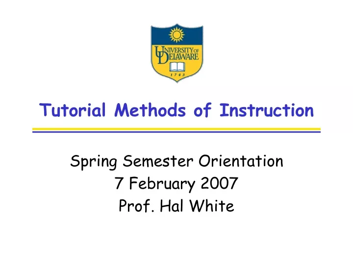 tutorial methods of instruction