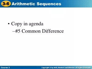 Copy in agenda #5 Common Difference