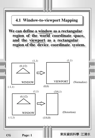 4.1  Window-to-viewport Mapping