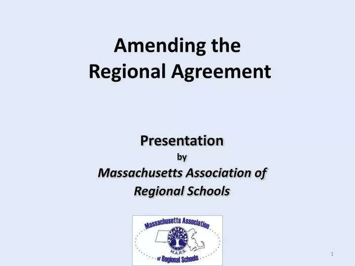 amending the regional agreement