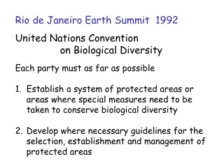 Rio de Janeiro Earth Summit  1992
