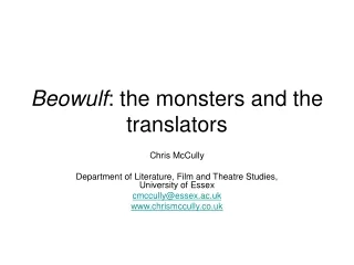Beowulf : the monsters and the translators