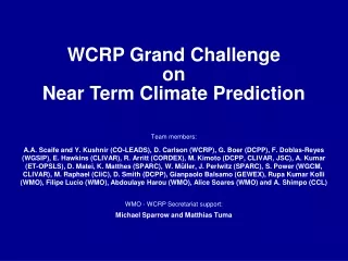 WCRP Grand Challenge  on Near Term Climate Prediction
