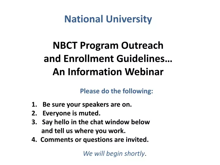 national university nbct program outreach