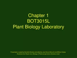 Chapter 1 BOT3015L Plant Biology Laboratory