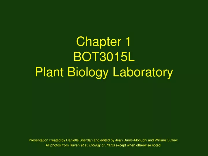 chapter 1 bot3015l plant biology laboratory