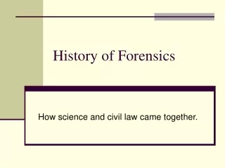History of Forensics