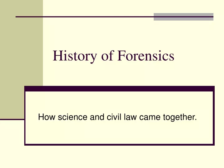 history of forensics